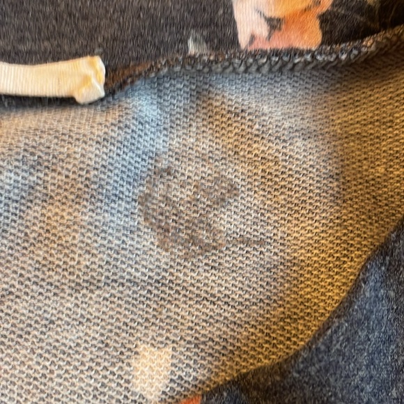 entro 3/4 sleeve babydoll top - navy with pink flowers size large - Picture 5 of 5